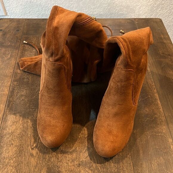 Vepose 994 Fashion Suede High Chunky Heel Over The Knee High Boots With Zipper - Picture 8 of 14